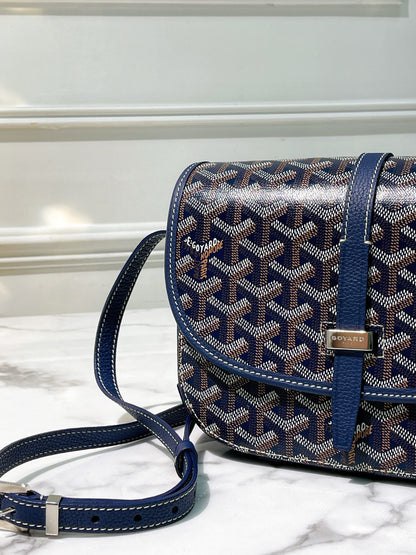 GOYARD BELVEDERE PM, Navy/Silver