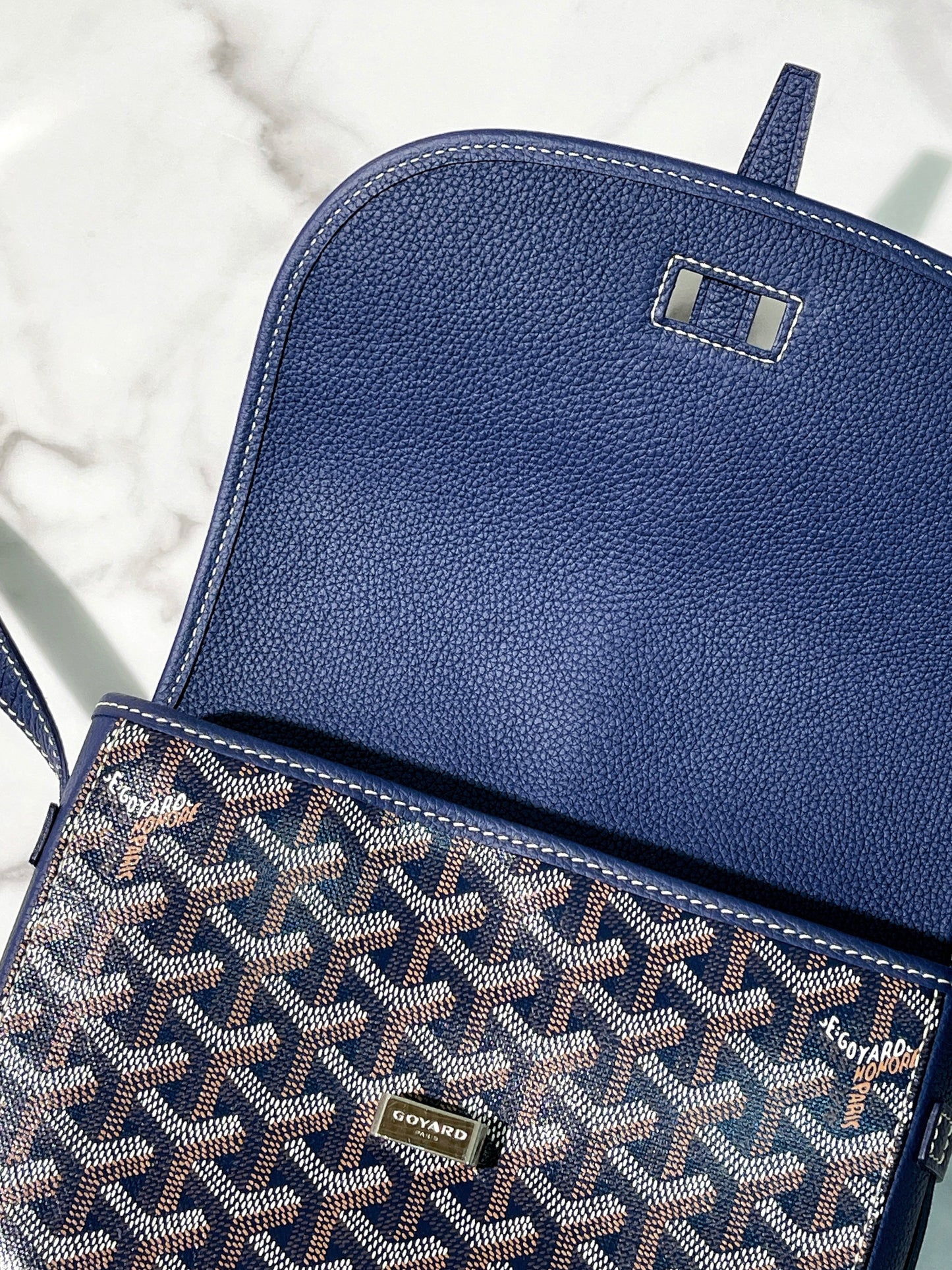 GOYARD BELVEDERE PM, Navy/Silver