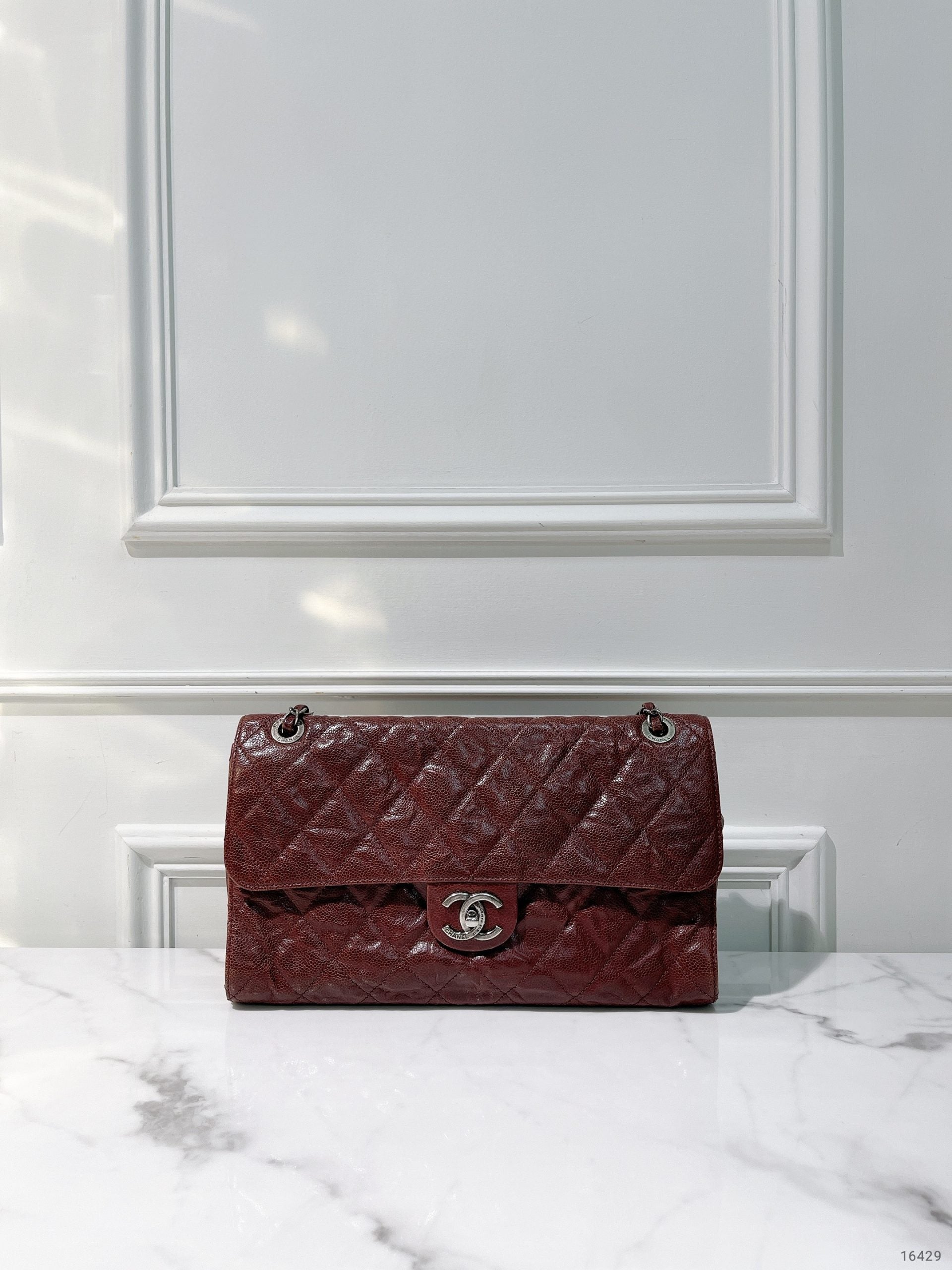 CHANEL FLAP, Red/Silver