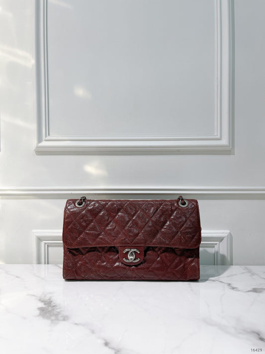 CHANEL FLAP, Red/Silver