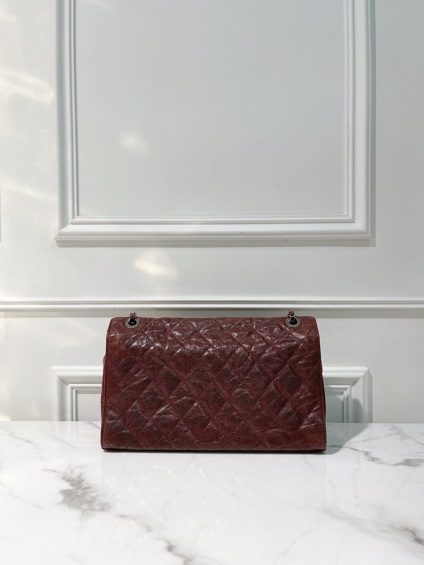 CHANEL FLAP, Red/Silver