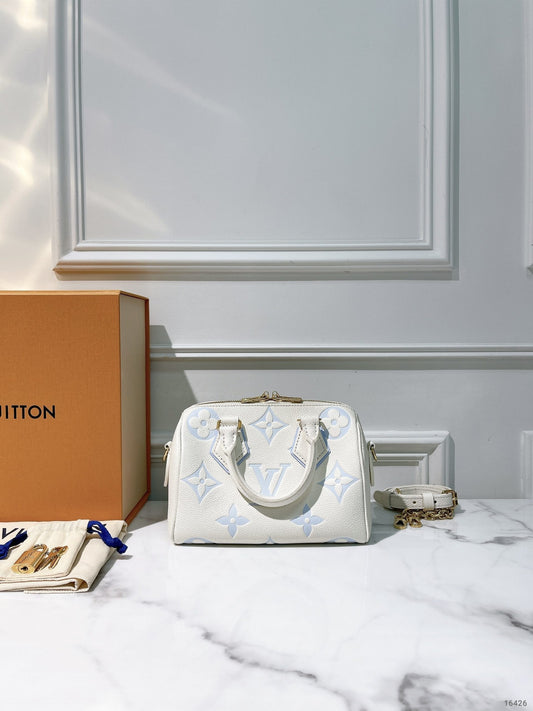 LV SPEEDY 20, White Blue/Gold