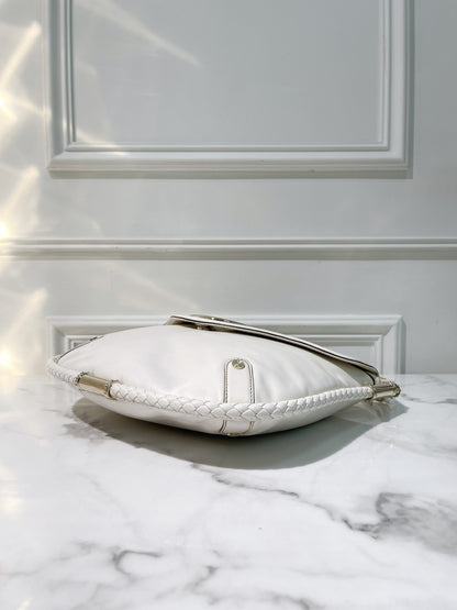 GUCCI VINTAGE HANDBAG, White/Gold