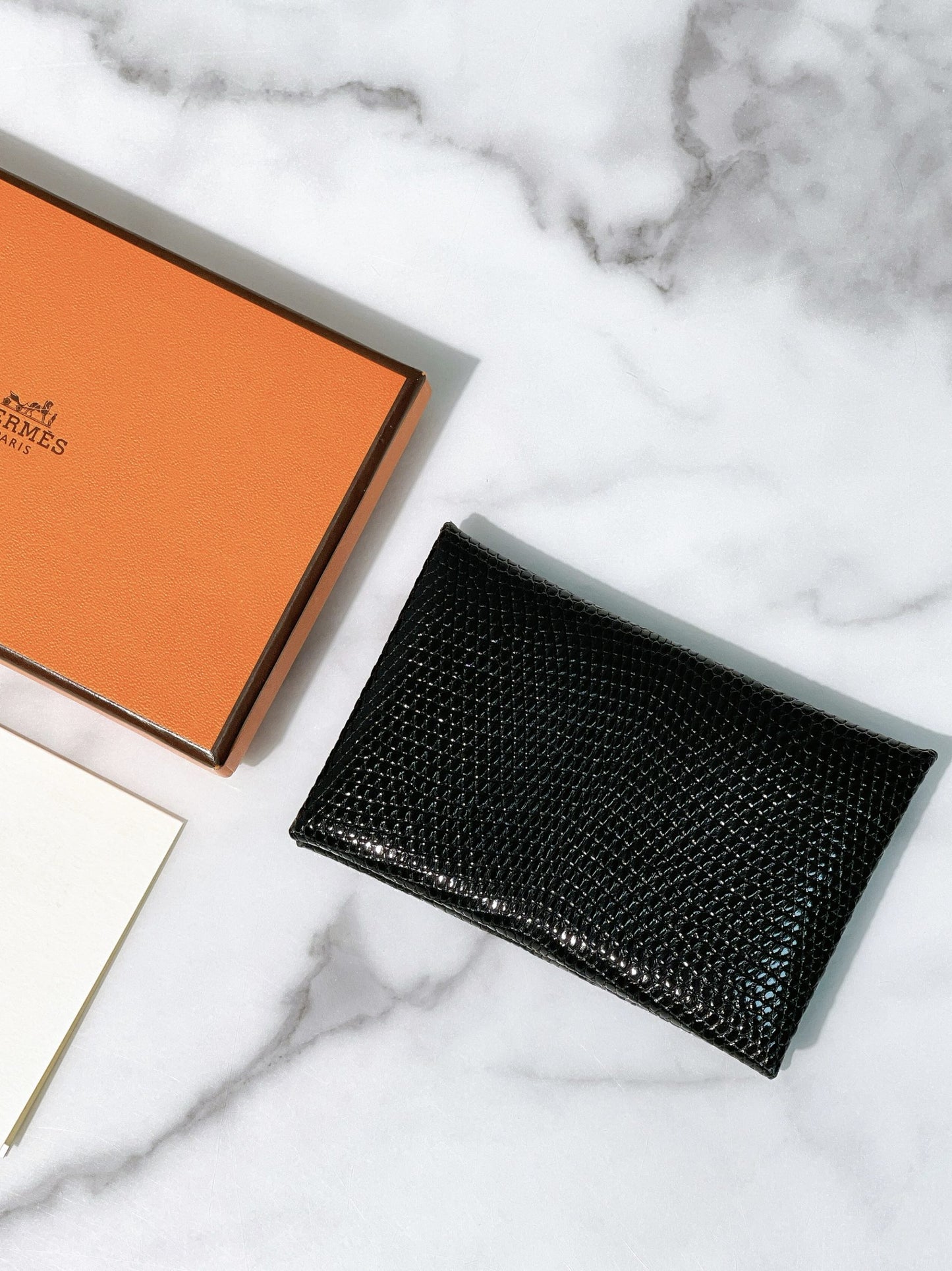 HERMES CALVI CARD HOLDER, Black/Silver