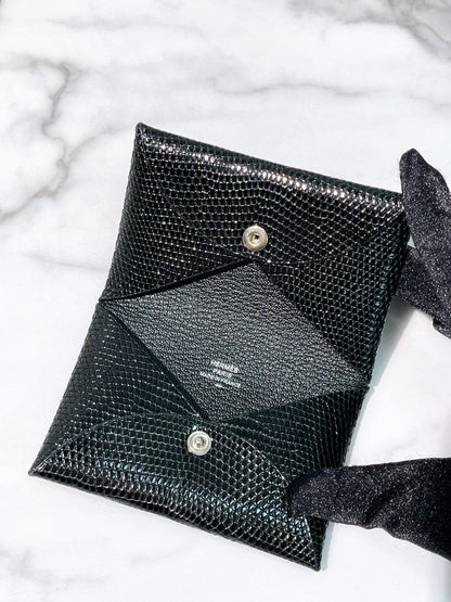 HERMES CALVI CARD HOLDER, Black/Silver