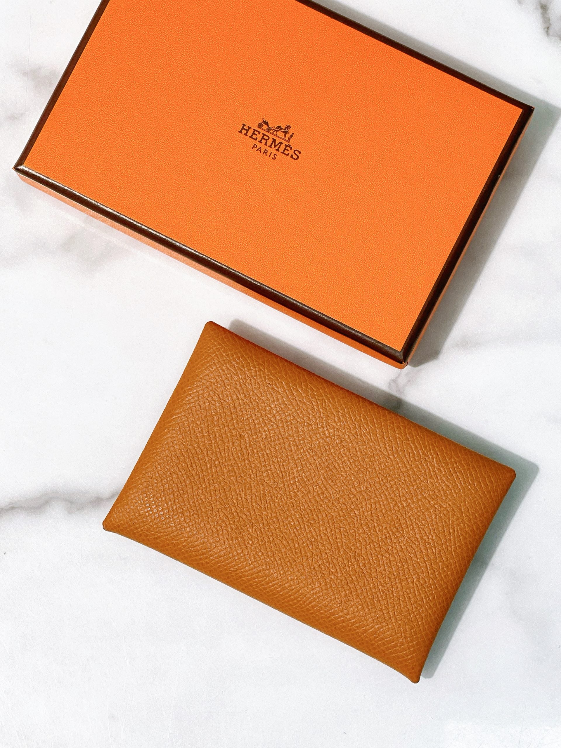 HERMES CALVI CARD HOLDER, Gold/Silver