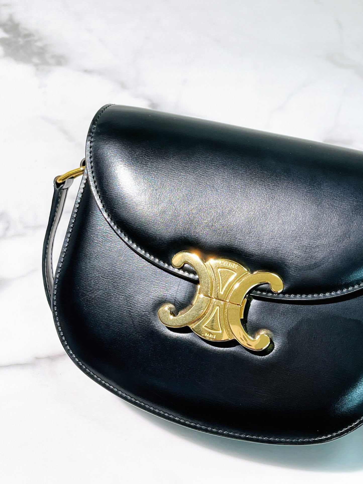 CELINE BESACE CLEA, Black/Gold