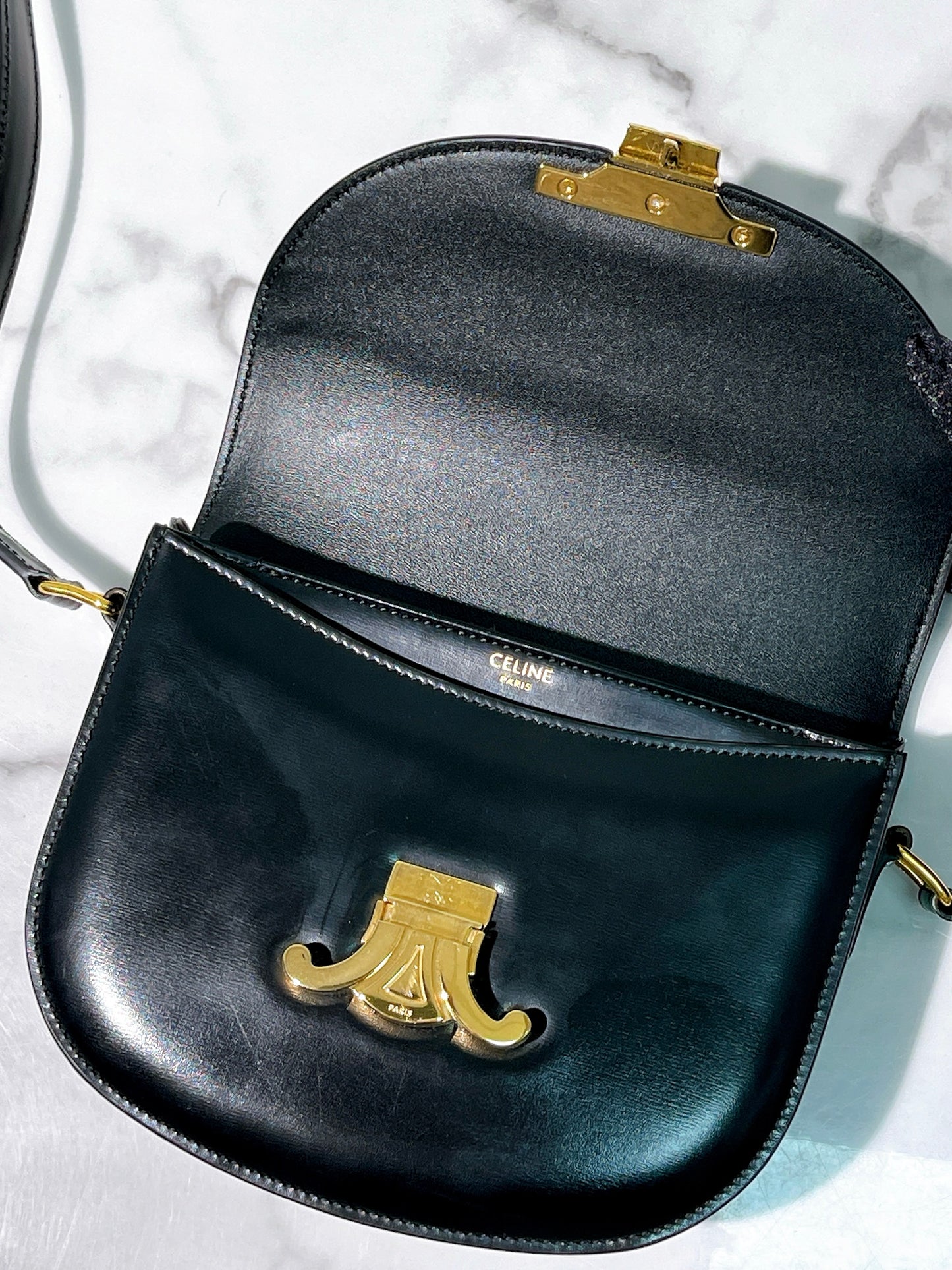 CELINE BESACE CLEA, Black/Gold