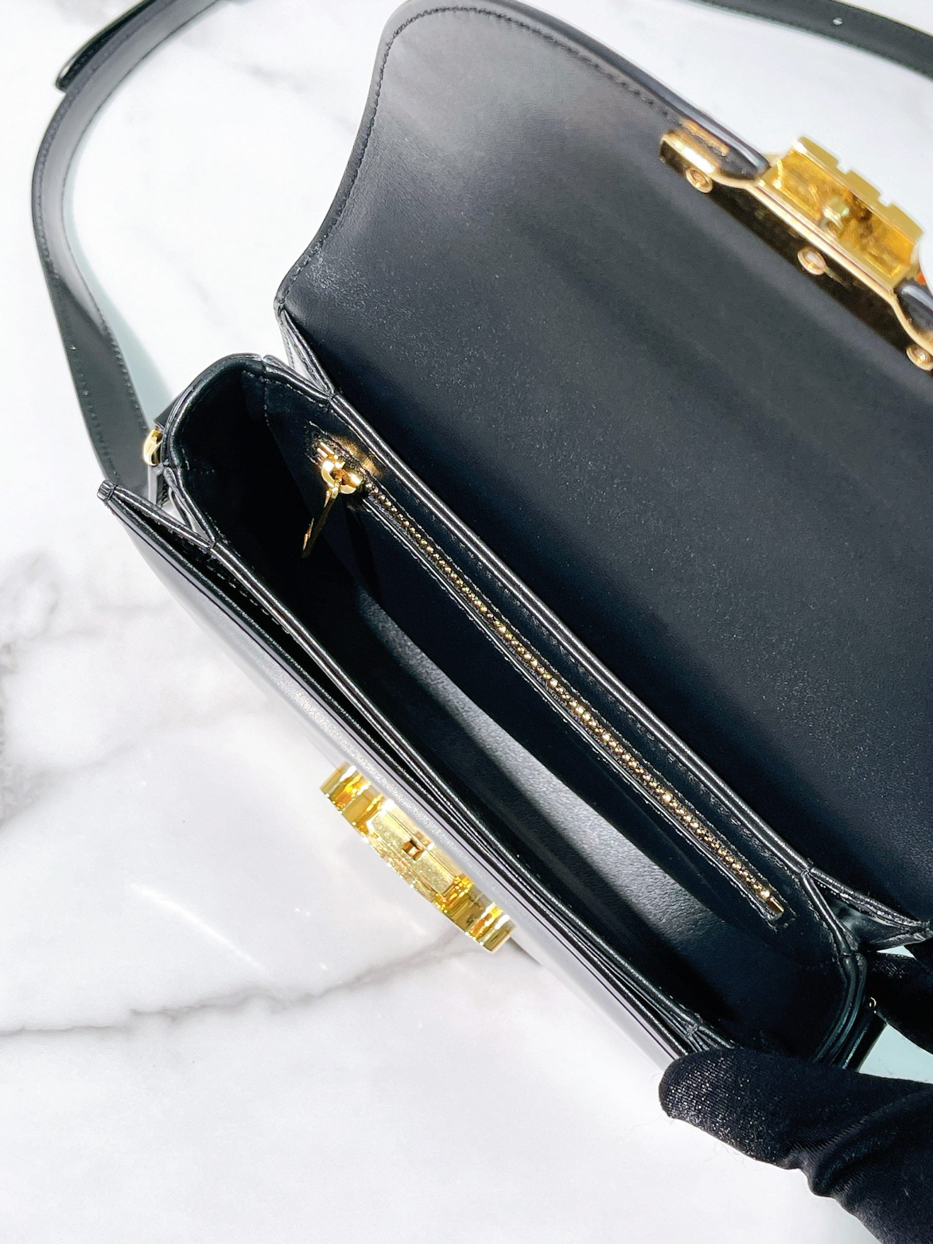 CELINE BESACE CLEA, Black/Gold