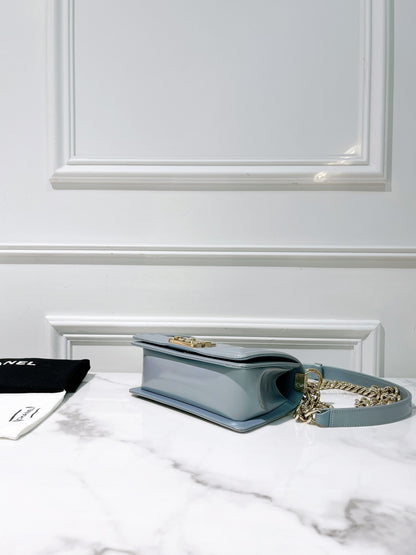 CHANEL SMALL LEBOY, Blue/Gold