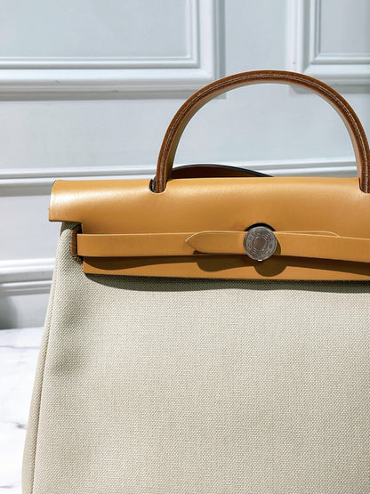 HERMES HERBAG 31, Beton/Naturel Sable/Silver