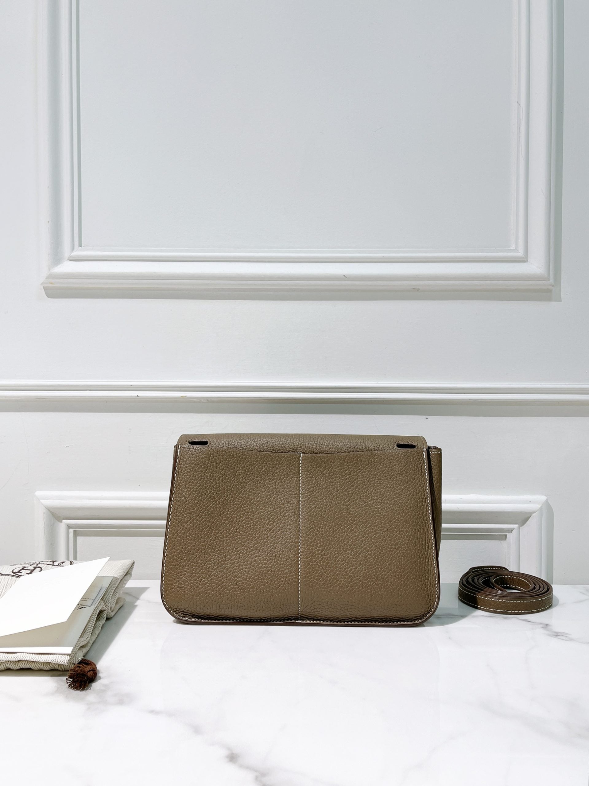 HERMES HALZAN 25, Etoupe/Silver