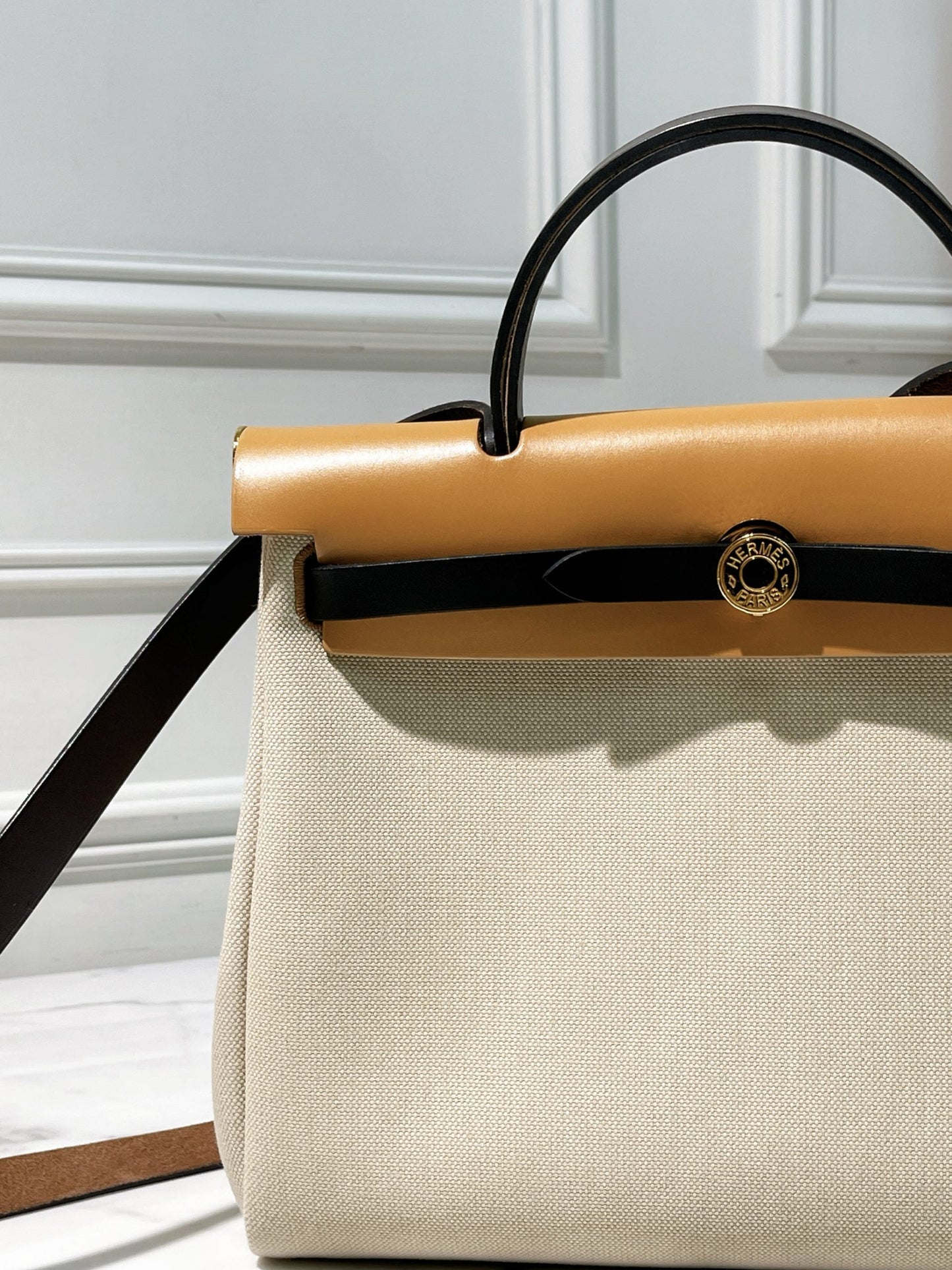 HERMES HERBAG 31, Beton/Ebene/Nature Sable/Noir/Gold