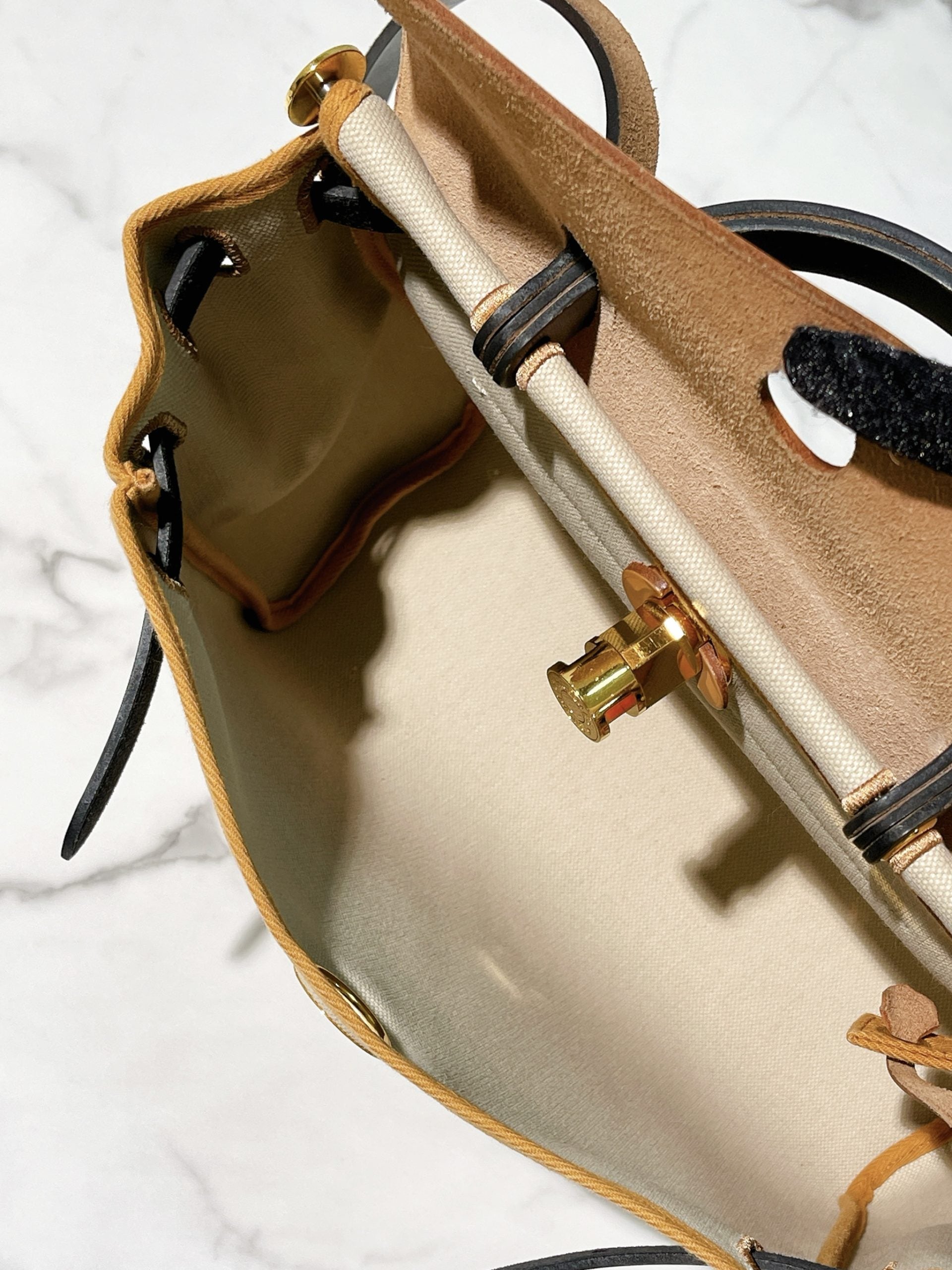 HERMES HERBAG 31, Beton/Ebene/Nature Sable/Noir/Gold