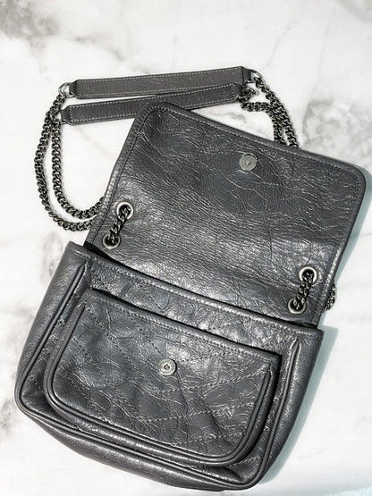 YSL NIKI BABY, Grey/Silver