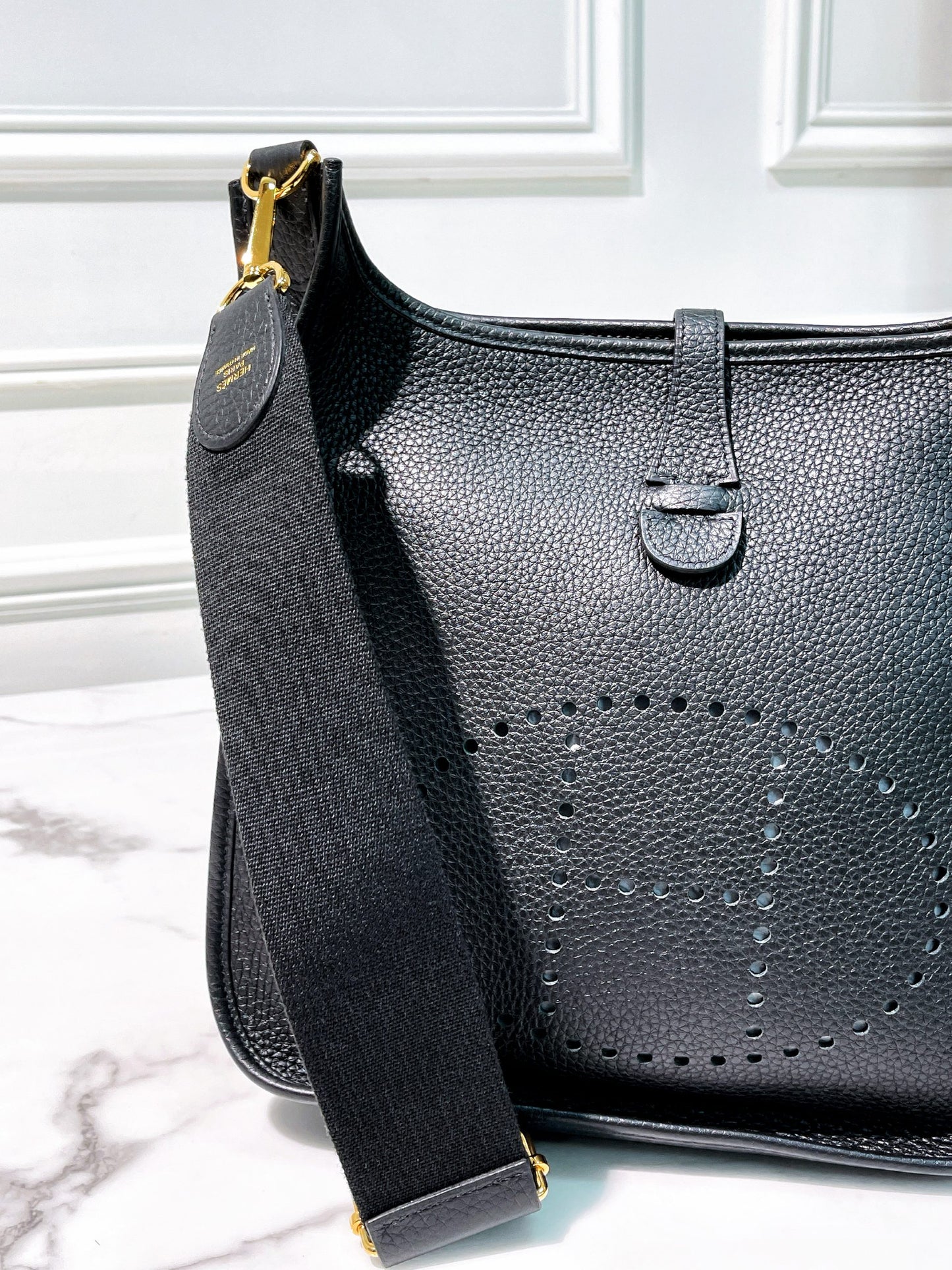 HERMES EVELYNE 29, Black/Gold