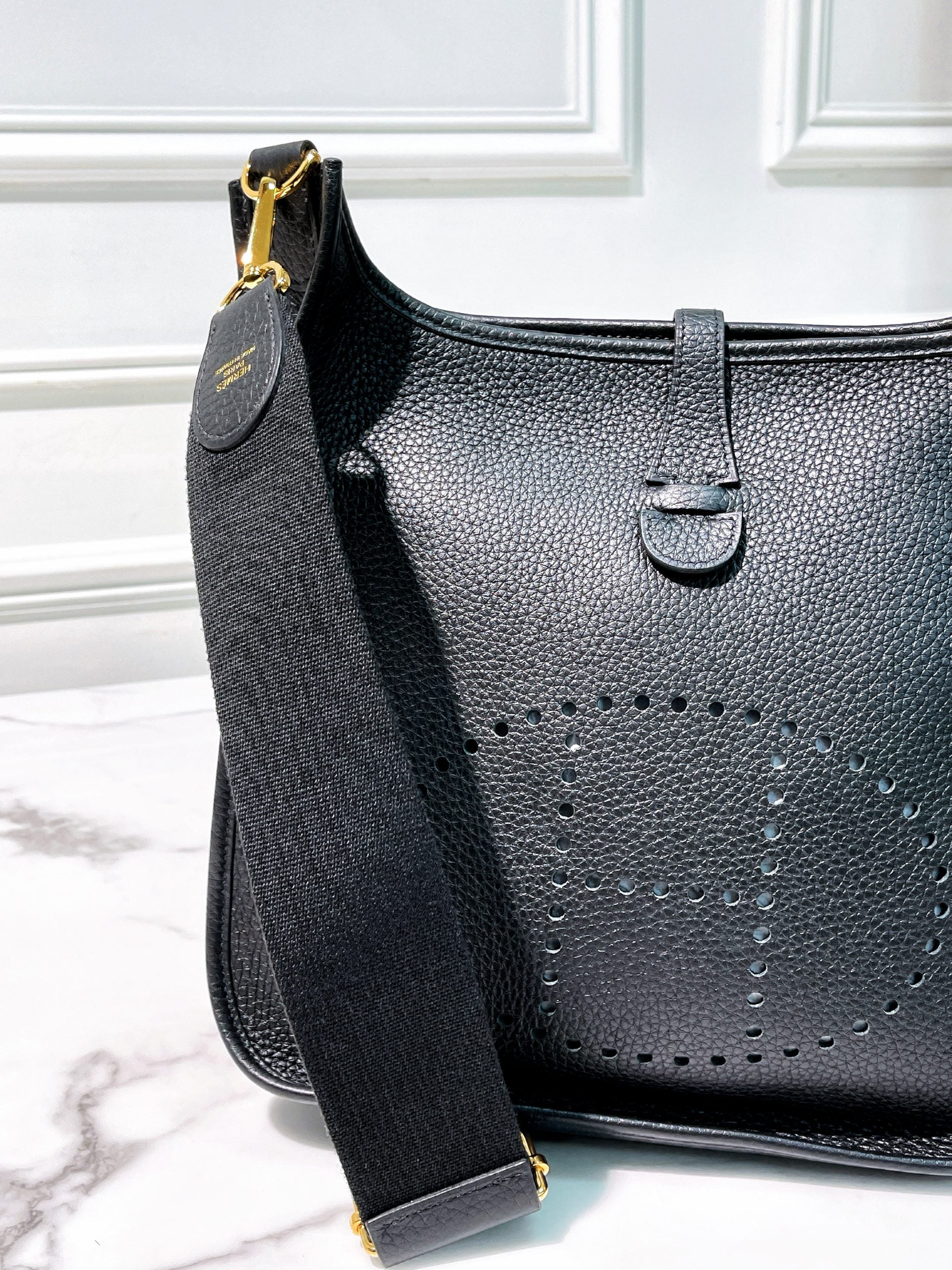 HERMES EVELYNE 29, Black/Gold