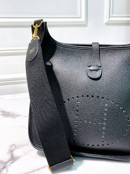 HERMES EVELYNE 29, Black/Gold