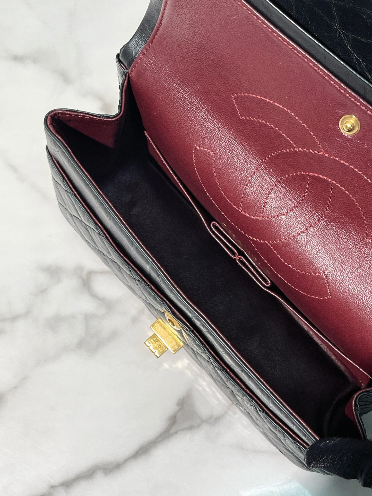 CHANEL SMALL 2.55, Black/Gold