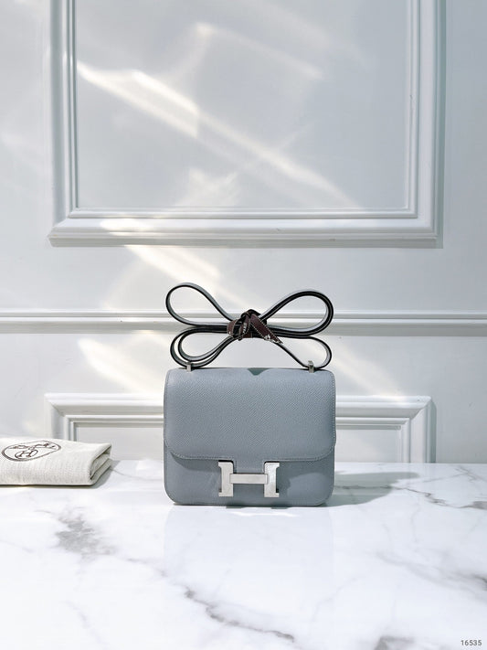 HERMES CONSTANCE MINI, Bleu Glacier/Silver
