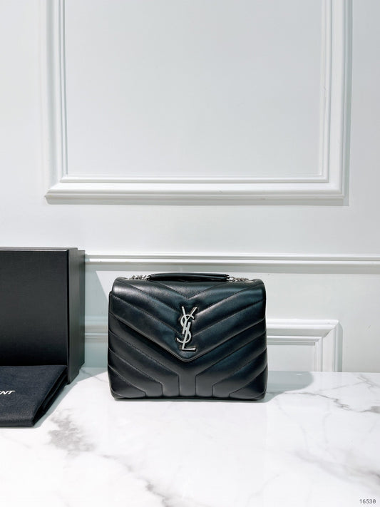 YSL LOULOU SMALL, Black/Silver