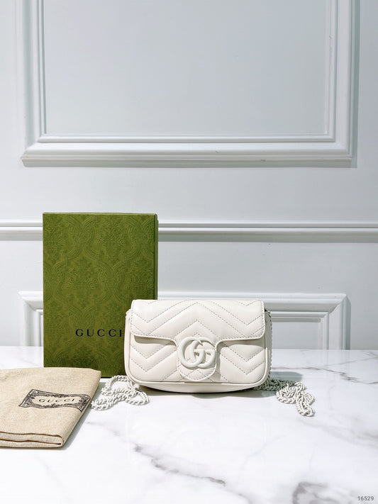 GUCCI SUPERMINI MARMONT, White/White