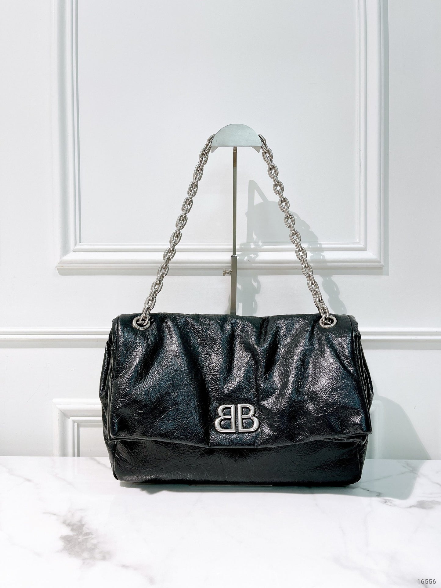 BALENCIAGA MEDIUM MONACO, Black/Silver