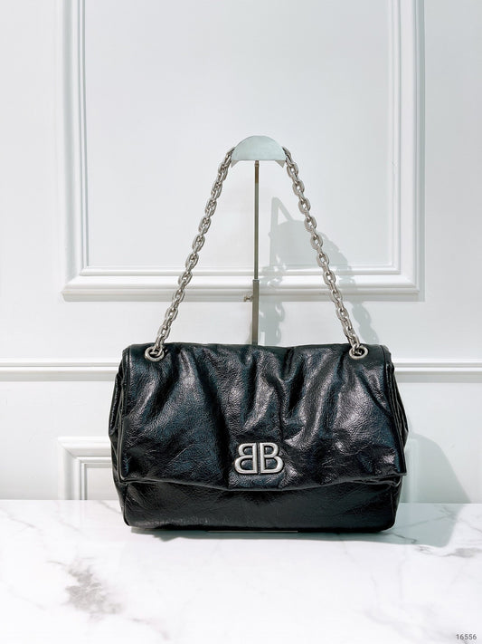 BALENCIAGA MEDIUM MONACO, Black/Silver
