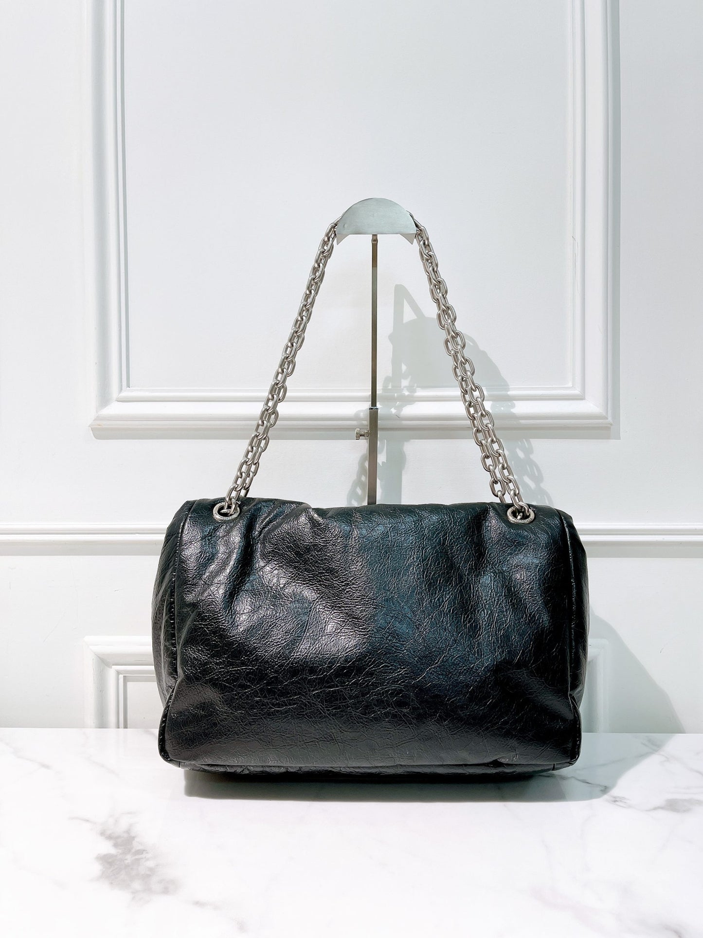 BALENCIAGA MEDIUM MONACO, Black/Silver