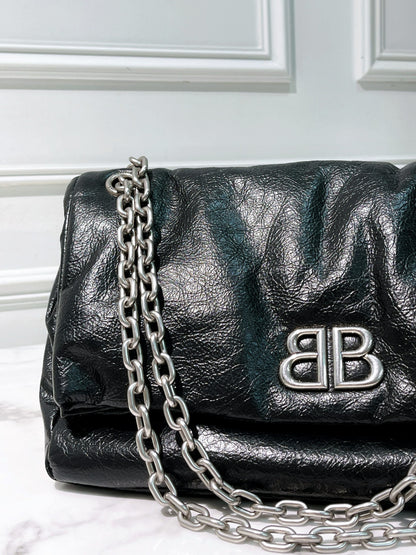 BALENCIAGA MEDIUM MONACO, Black/Silver