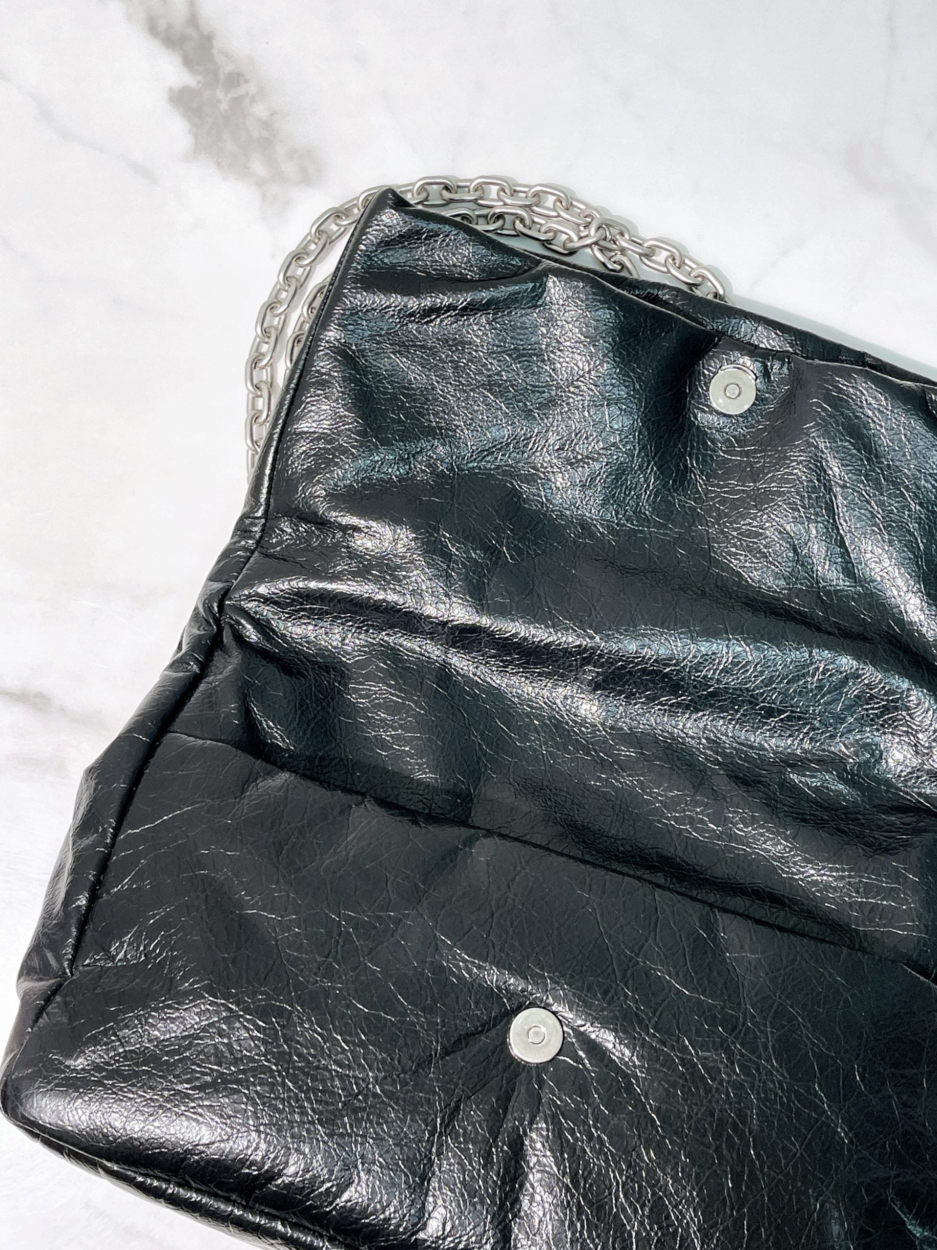 BALENCIAGA MEDIUM MONACO, Black/Silver