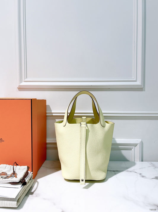 HERMES PICOTIN 18, Jaune Milton/Silver