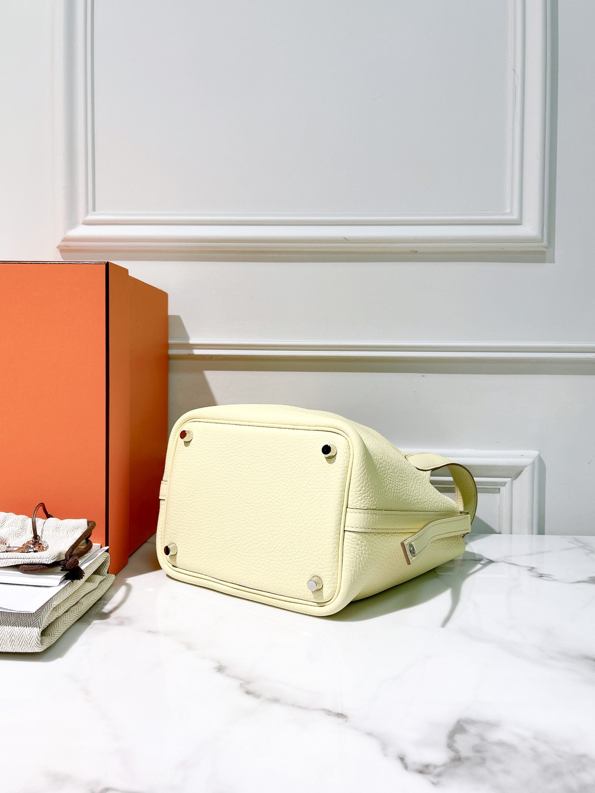 HERMES PICOTIN 18, Jaune Milton/Silver