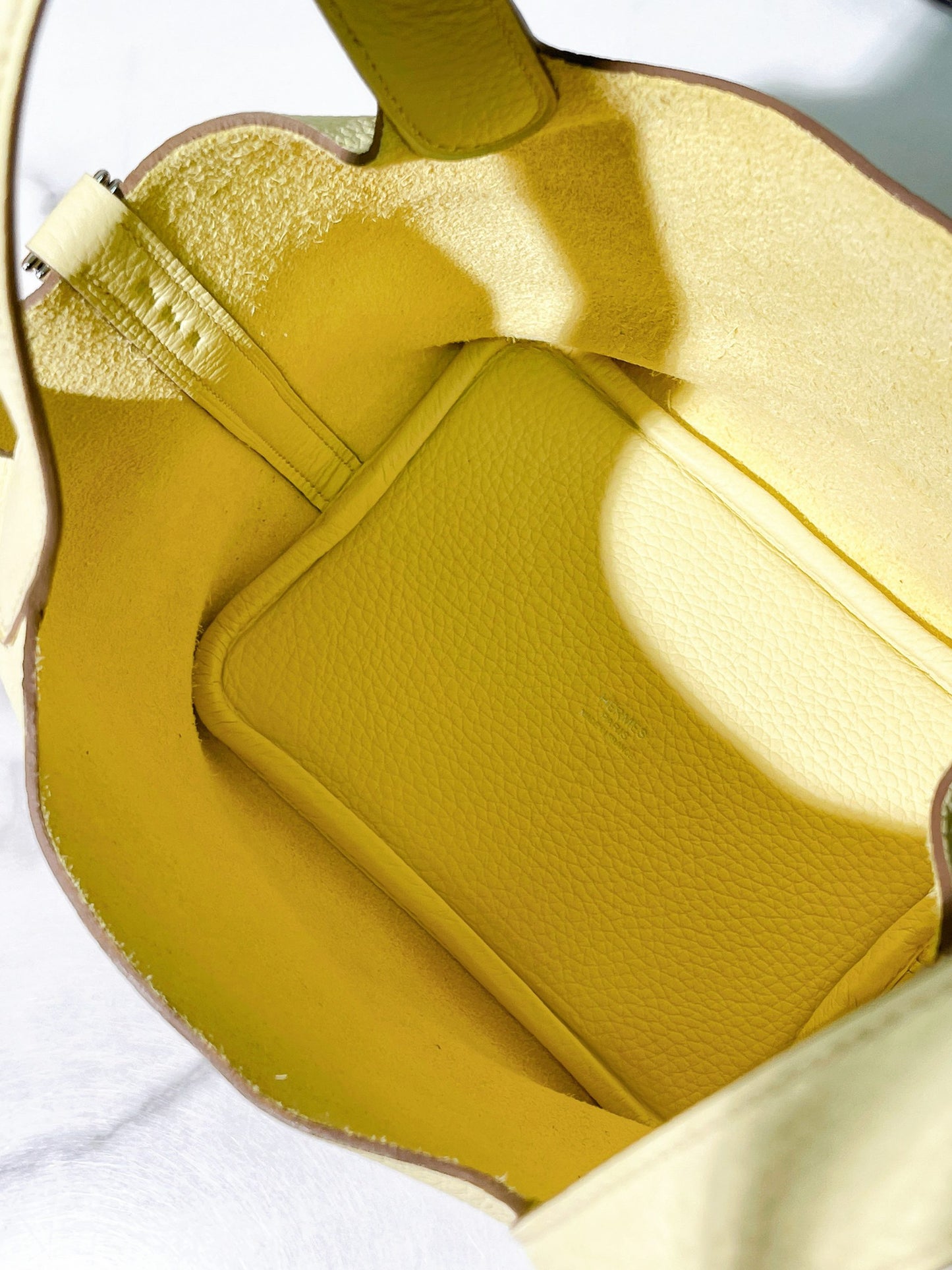 HERMES PICOTIN 18, Jaune Milton/Silver