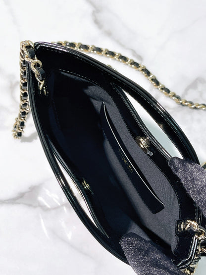 CHANEL 25P NANO 31 BAG, Black/Gold