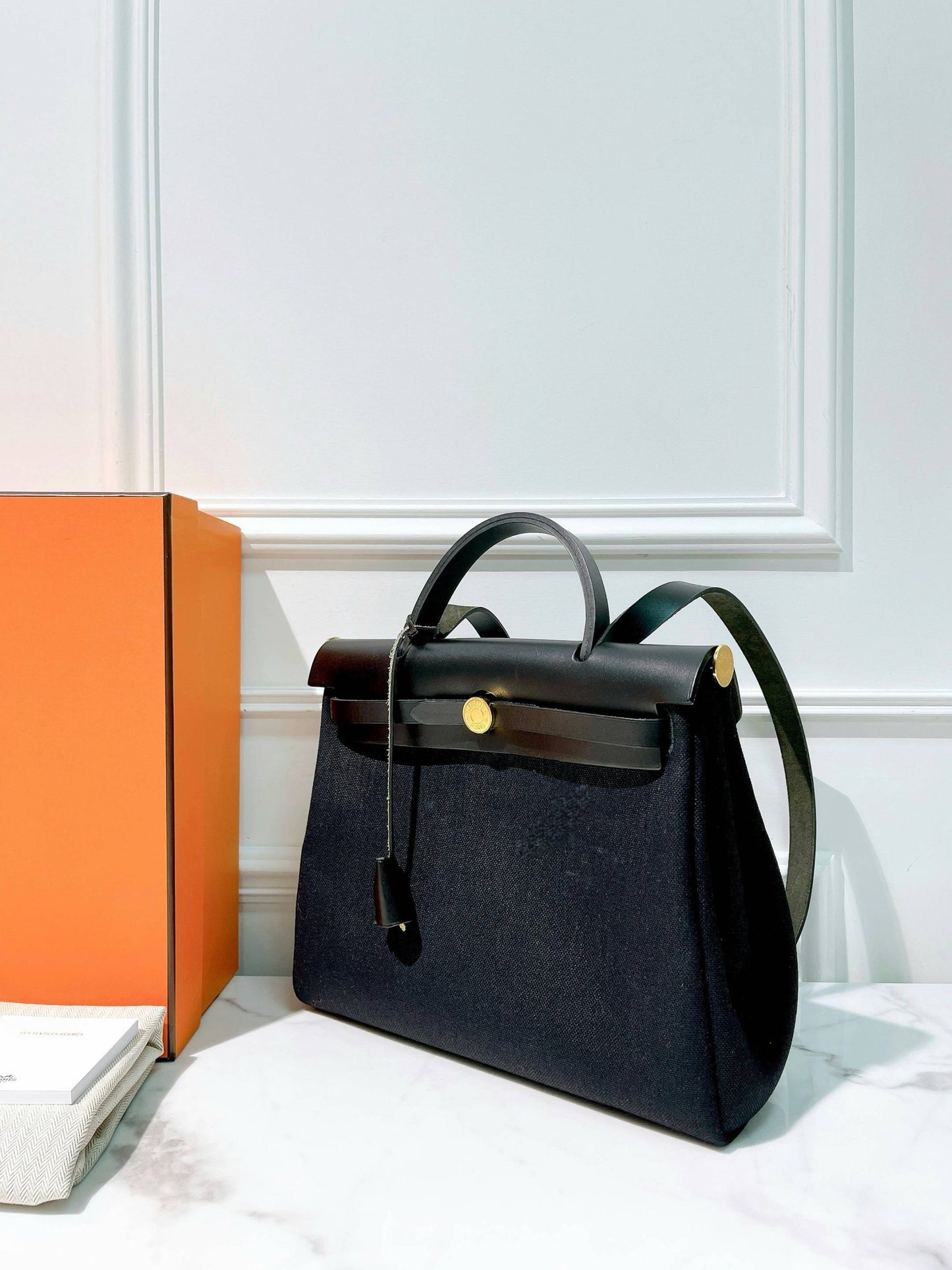 HERMES HERBAG 31, Noir/Gold