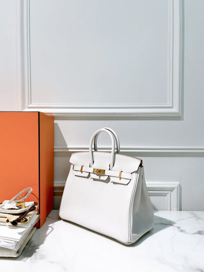 HERMES BIRKIN 25, Gris Pale/Gold