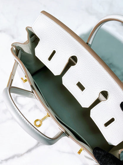 HERMES BIRKIN 25, Gris Pale/Gold