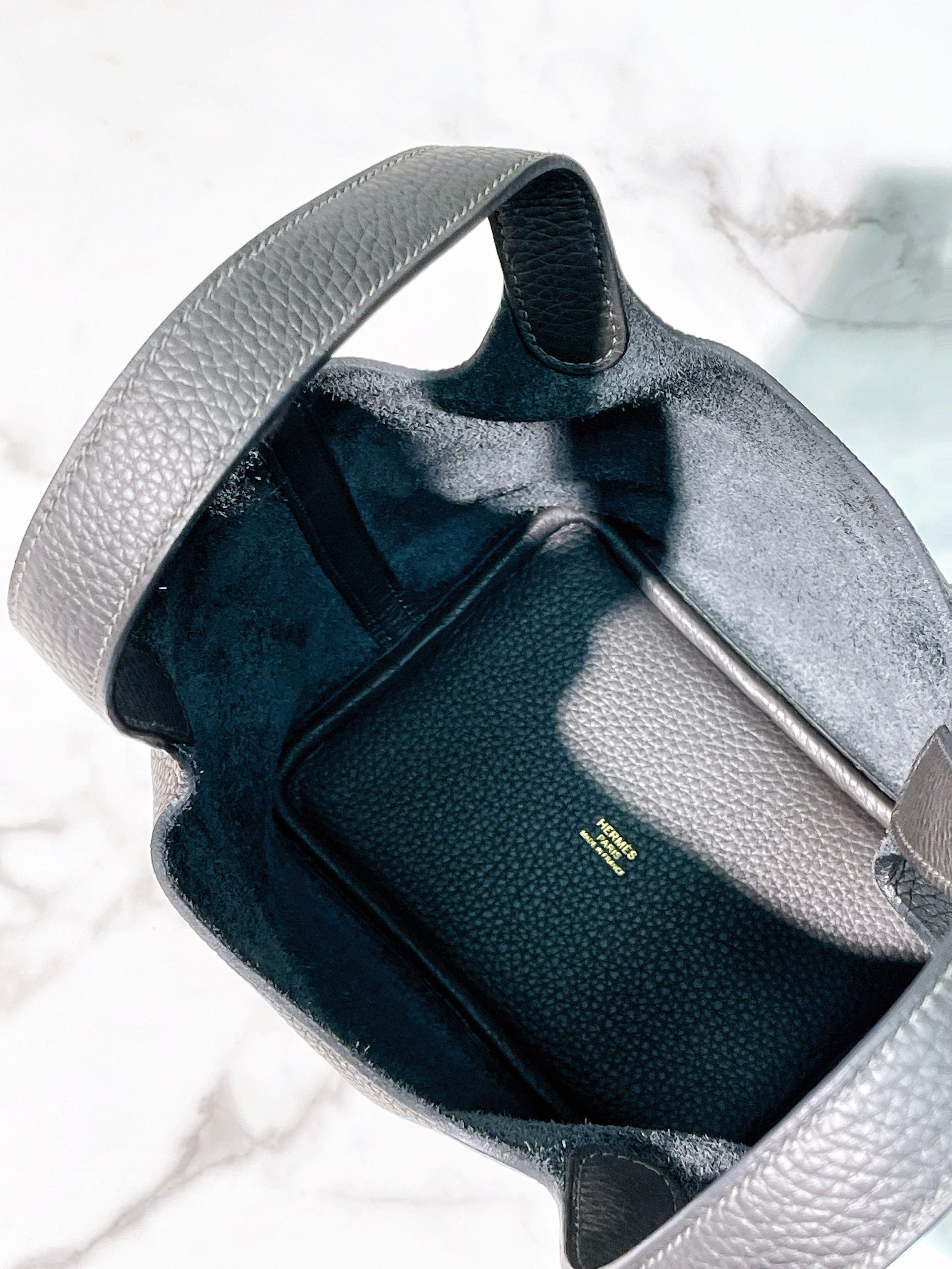 HERMES PICOTIN 18, Dark Bronze/Gold