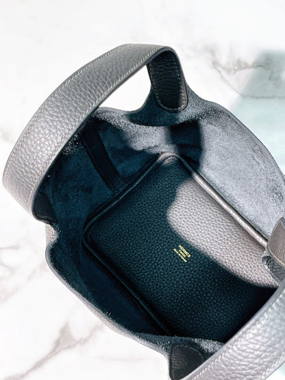 HERMES PICOTIN 18, Dark Bronze/Gold