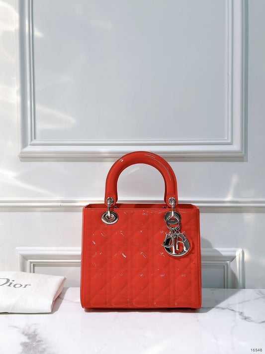 DIOR MEDIUM LADY DIOR, Red/Gold