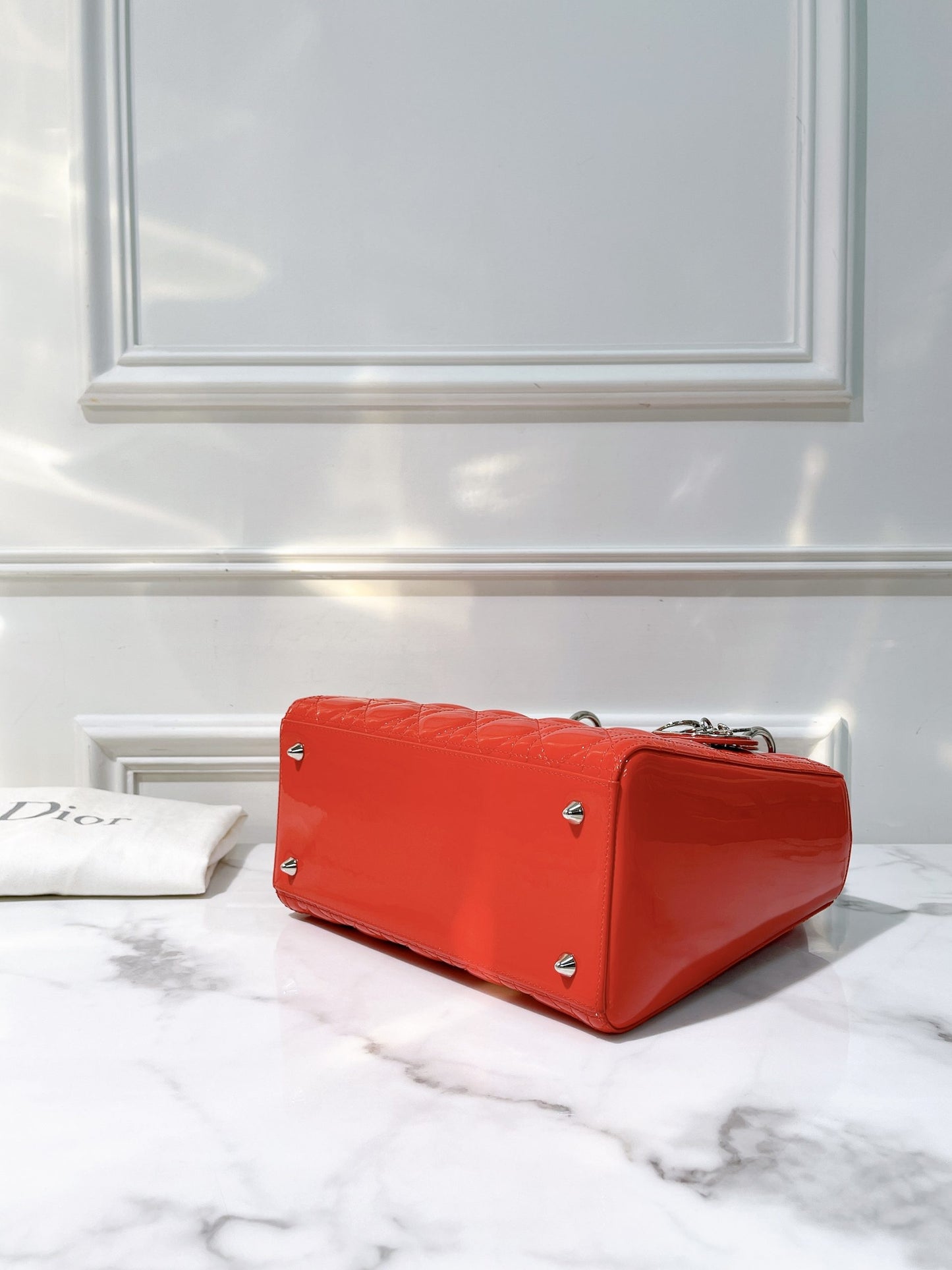 DIOR MEDIUM LADY DIOR, Red/Gold