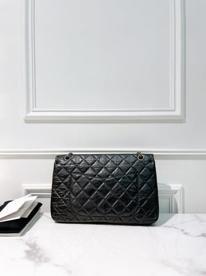 CHANEL 2.55 LARGE, Black/Silver