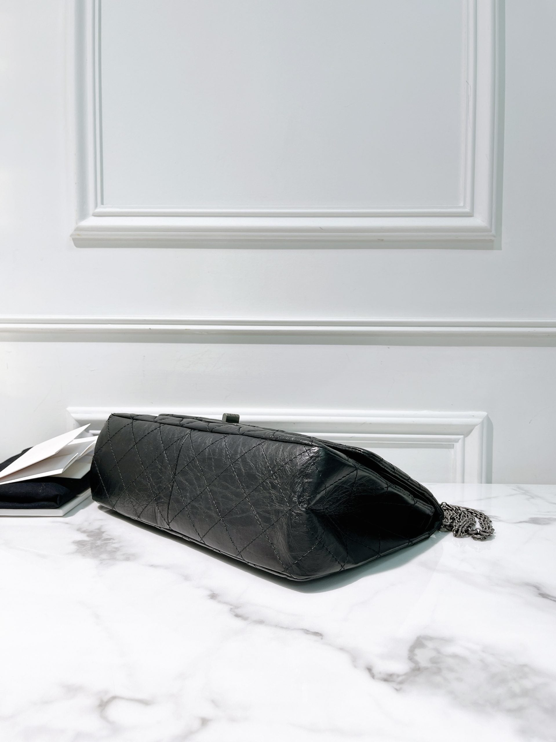 CHANEL 2.55 LARGE, Black/Silver