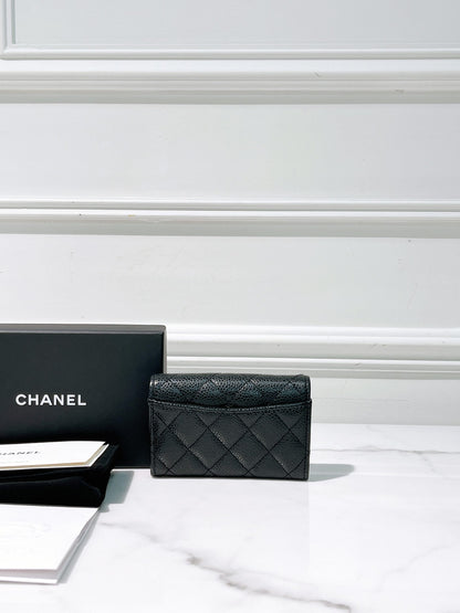 CHANEL CARD HOLDER, Black/Silver