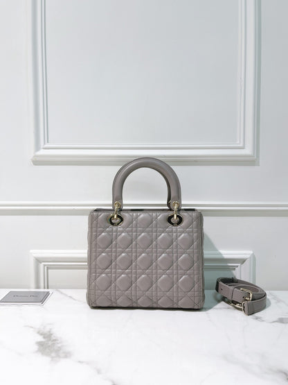 DIOR MEDIUM LADY DIOR, Grey/Gold