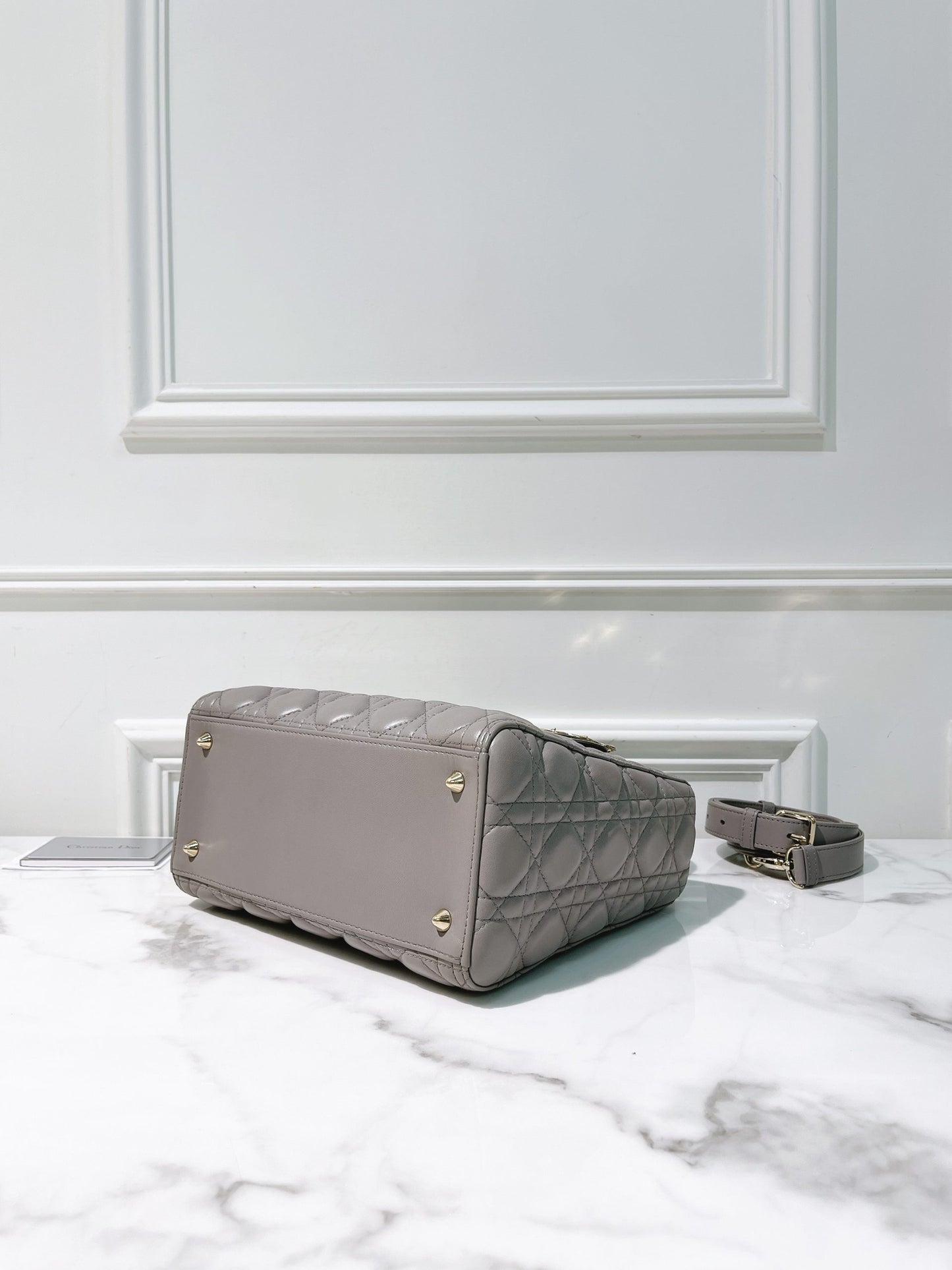 DIOR MEDIUM LADY DIOR, Grey/Gold