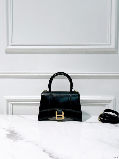 BALENCIAGA HOURGLASS XS, Black/Gold