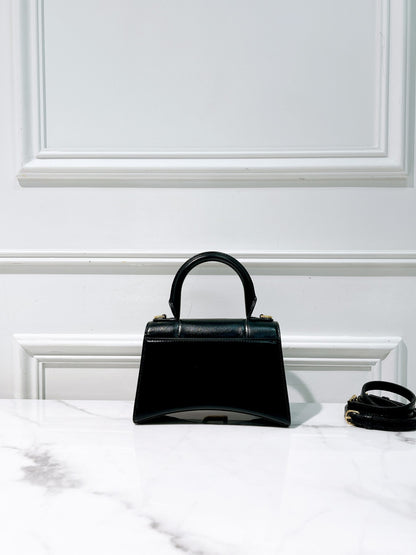 BALENCIAGA HOURGLASS XS, Black/Gold