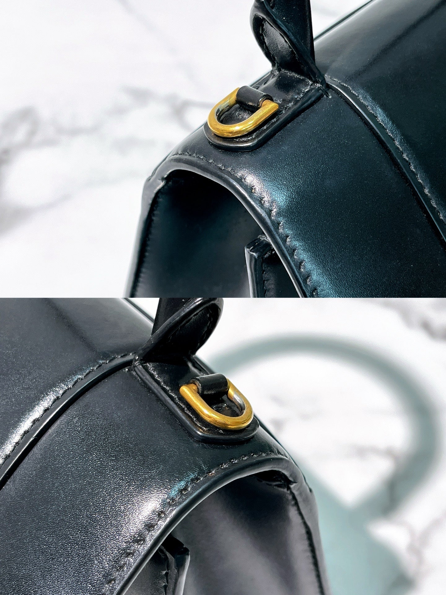 BALENCIAGA HOURGLASS XS, Black/Gold